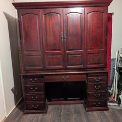Solid Wood Armoire Desk