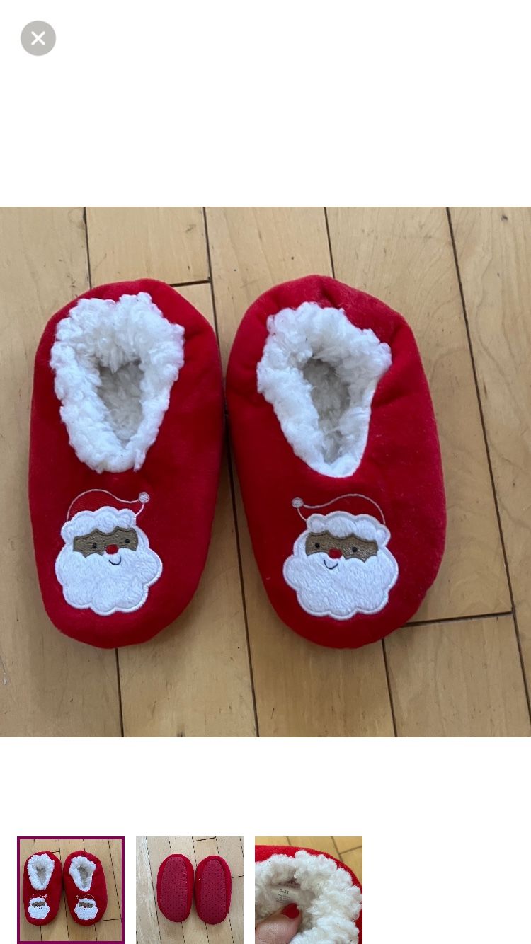 Carter’s Red Santa Slippers with White Fleece Lining