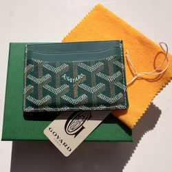 Goyard Saint Sulpice Card Holder Green Goyardine Canvas Wallet w/ Box – Used
