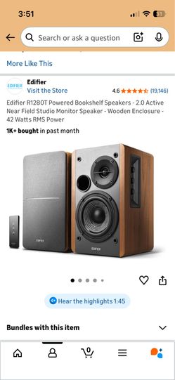 Edifier Bookshelf Speakers - open box never used