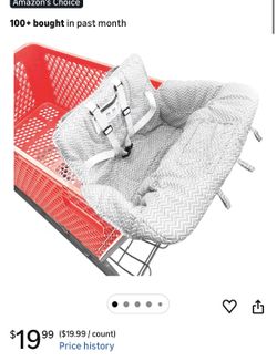 Portable 2-in-1 Grocery Cart Seat Cover and Baby Highchair Cover (Gray Chevron)