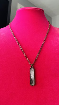 Rhinestone Necklace Antique Gold 
