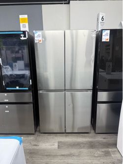 Samsung - 23 Cu Ft Counter Depth 4-Door Flex French Door refrigerator With Beverage Center - Stainless Steel 😻