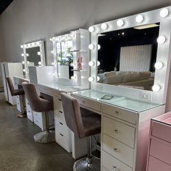 Vanity Room Furniture — table dressers, shelves, mirrors & organizers