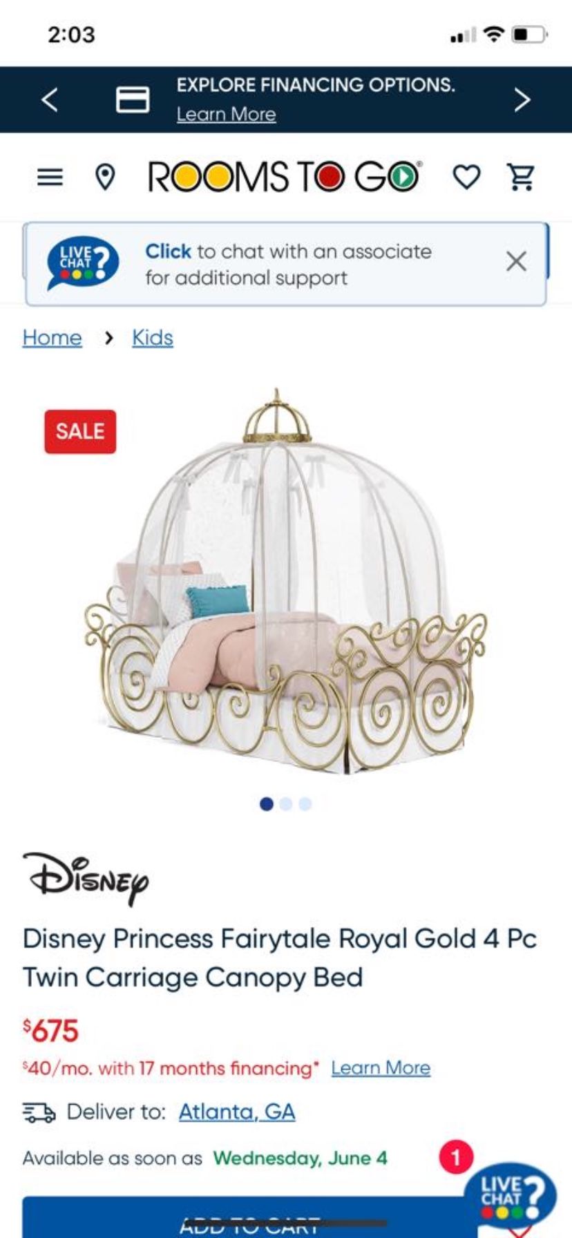Disney Princess Fairytale Canopy Bed Silver