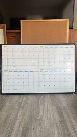 4-month whiteboard calendar
