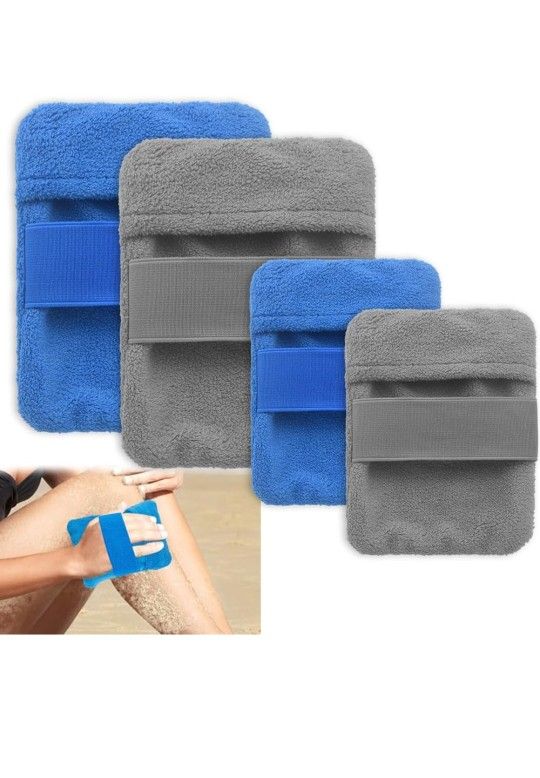 4Packs Sand Remover for Beach, Talc-Free Beach Vacation Essentials Skin-Friendly Sand Removal Bags