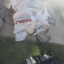 3-  9 Cubic ft. Sand/gravel Forklift Bags W/ Bottom Corded Release Chute To Unload.  All 3 Are In Good Condition W No Rips Or Tears. 