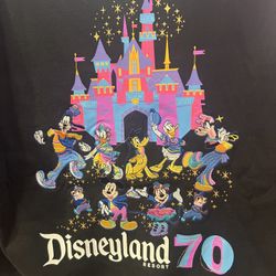 Disneyland 70th Anniversary Zip-Up Hoodie Black Size L