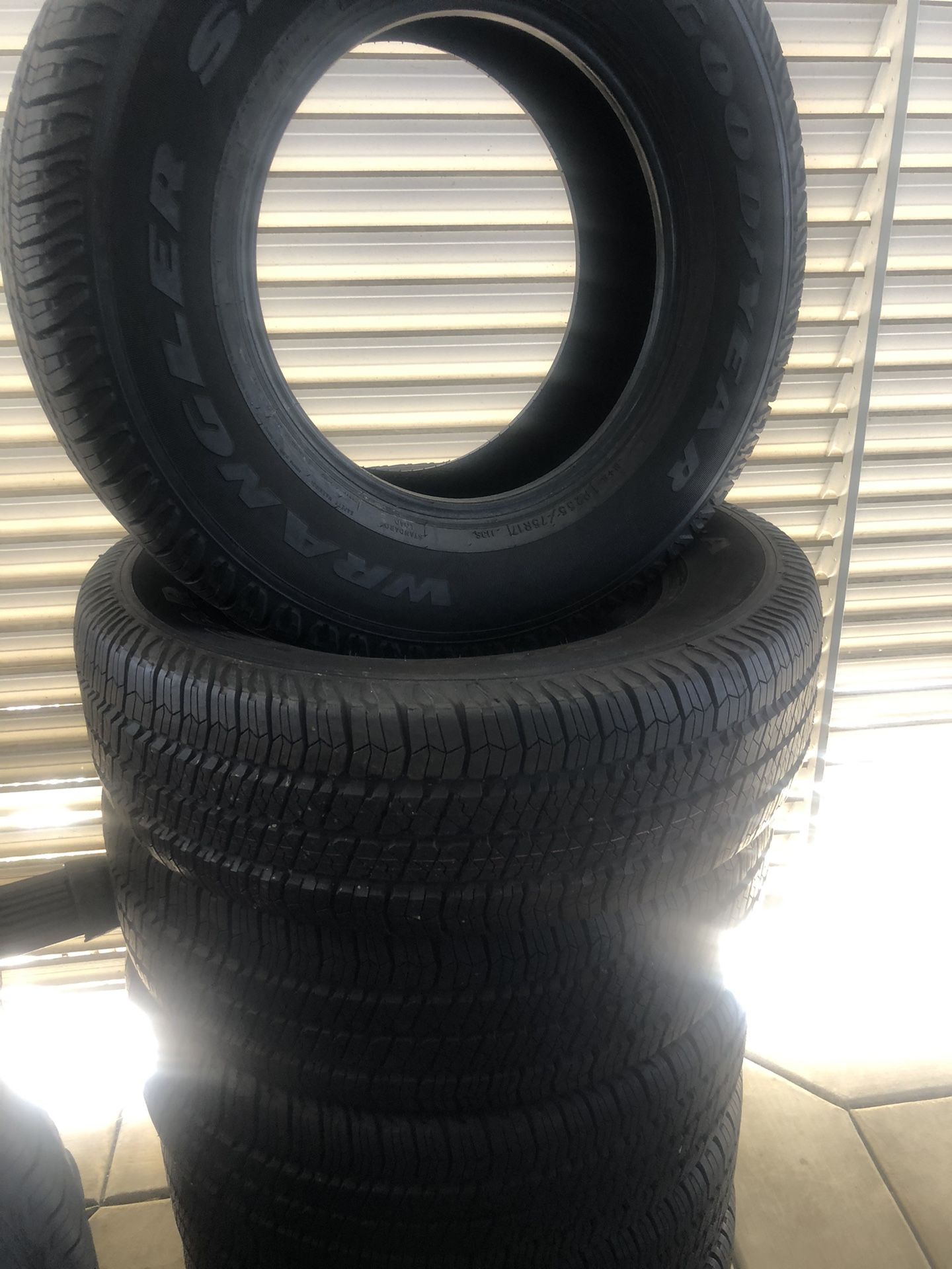 New 2024. Goodyear Wrangler S-ra All Terrains. New 2024 Take Offs. 255 75 R 17”.
