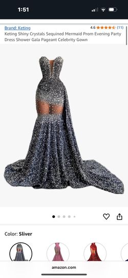 Shiny Gray Elegant Dress