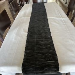 Black Bamboo Type Table Runner, 7’6” 