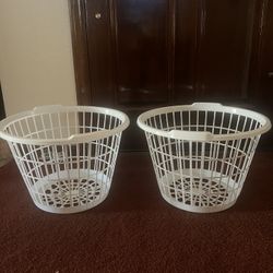 Round Laundry Baskets / Toy Totes / Blanket Baskets - Set of 2