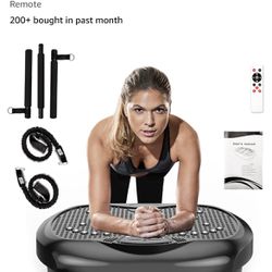 Natini Vibration Plate Exercise Machine - Whole Body Workout Vibration Platform Lymphatic Drainage Machine for Weight Loss Home Fitness w/Pilates Bar 