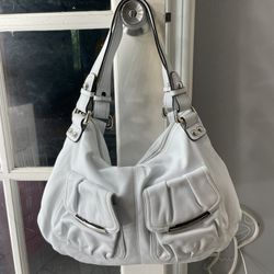 New White Leather Purse 