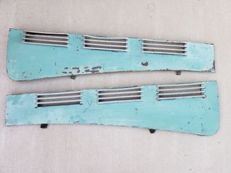 Original 1938 Cadillac Hood Side Pair With Chrome Cooling Grilles
