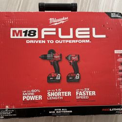 M18 FUEL 18V Lithium-Ion Brushless Cordless Hammer Drill and Impact Driver Combo Kit (2-Tool) with 2 Batteries