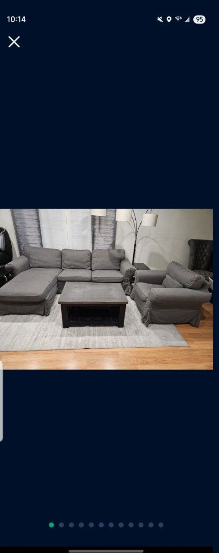Ikea Ektorp Sofa With Chaise Chair And Coffee Table Furniture