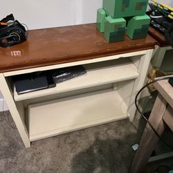 2 36 Inch wide Side Table or Shelves two tone