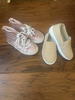 Lot Of 2 Girls High Top Vans Size 12 And Piper Finn Tennis Shoes Size 11