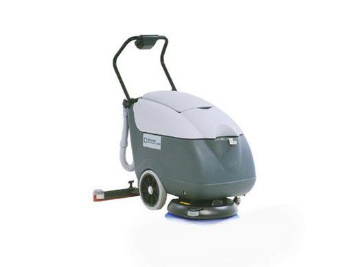 Advance Micromatic M17E is a small compact electric cord operated floor scrubber