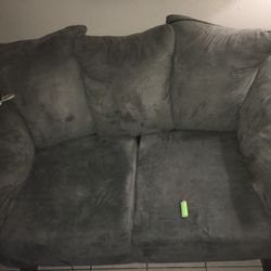 Grey Couch And Love Seat 