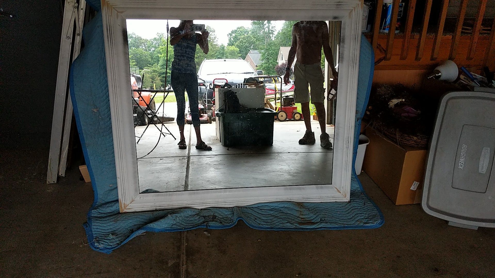 Mirror clear custom frame made primed and ready to paint any color you want