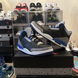 JORDAN 3 SPORT BLUE SIZE 13