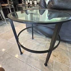 Pottery Barn Tanner Metal And Glass End Table