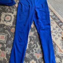 Two Pairs Royal Blue Maternity Scrubs Pants XS