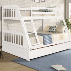 WF305652AAK Solid Wood Twin Over Full Bunk Bed