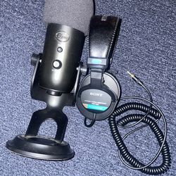 “Blue” Mic And “Sony” Headphones