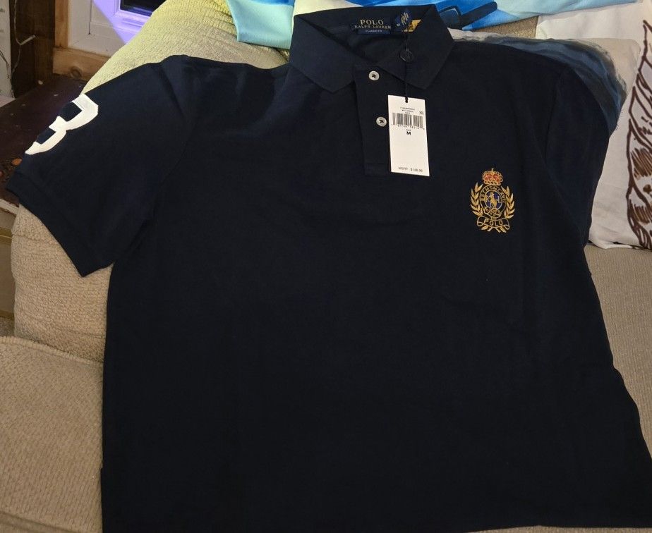 Classic Fit Triple-Pony Polo Shirt - Size MEDIUM