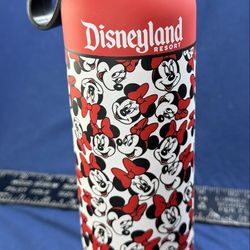Disneyland Minnie Mouse Water Bottle 21oz Red Stainless Steel