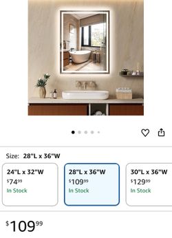 28x36 inches mirror LED -28x36 inches espejo LED