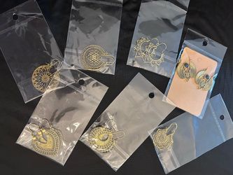 Gold-Tone Boho Dangle Earrings Lot of 7