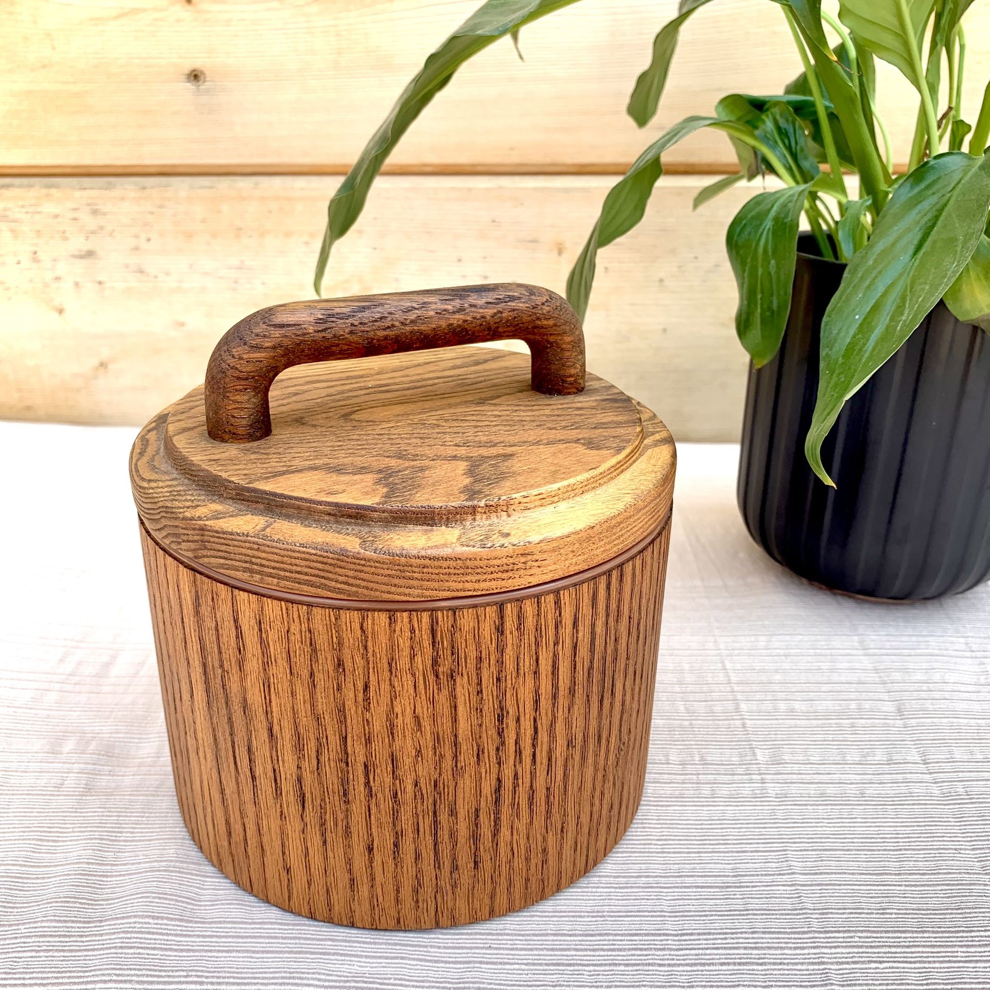 Vintage Wood Canister By Cornwall