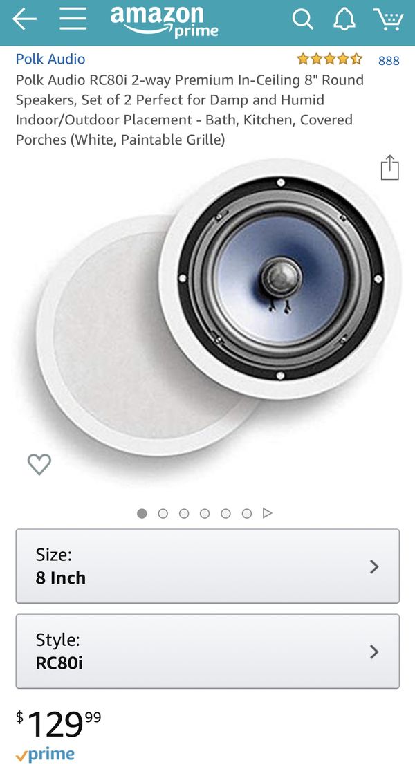 2 Polk Audio Rc80i 2 Way Premium In Ceiling Speakers For Sale In Forest Park Il Offerup