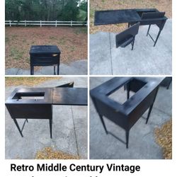 Retro Middle Century Vintage Wooden Sewing Table 