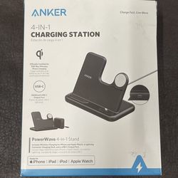Anker PowerWave 4-in-1 Wireless Charging Stand for Phone, Apple Watch, Airpods, and More - Black