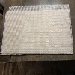 Set Of 8 White Placemats 