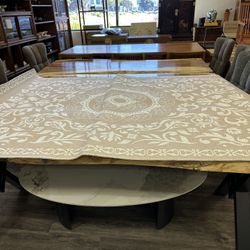 Large Neutral Area Rug 82”x59” Beige Floral – Living Room / Bedroom