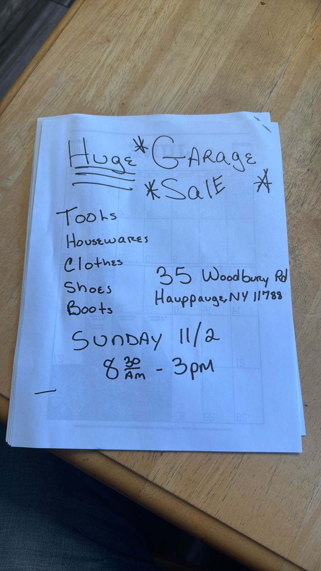Huge Garage Sale…35 Woodbury rd  Hauppauge NY 11788