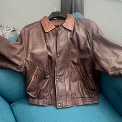 Men’s  XL Brown Leather Jacket 