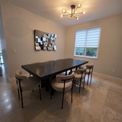 Contemporary/Modern Dining Table For 8 With Chairs