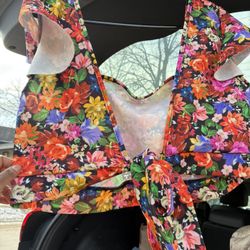 Cute Women’s Floral Belly Crop Shirt 