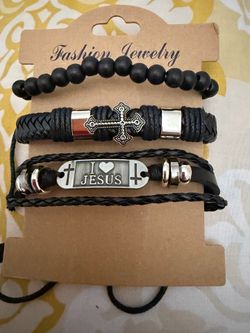 Black bracelets $7 each beads one $5