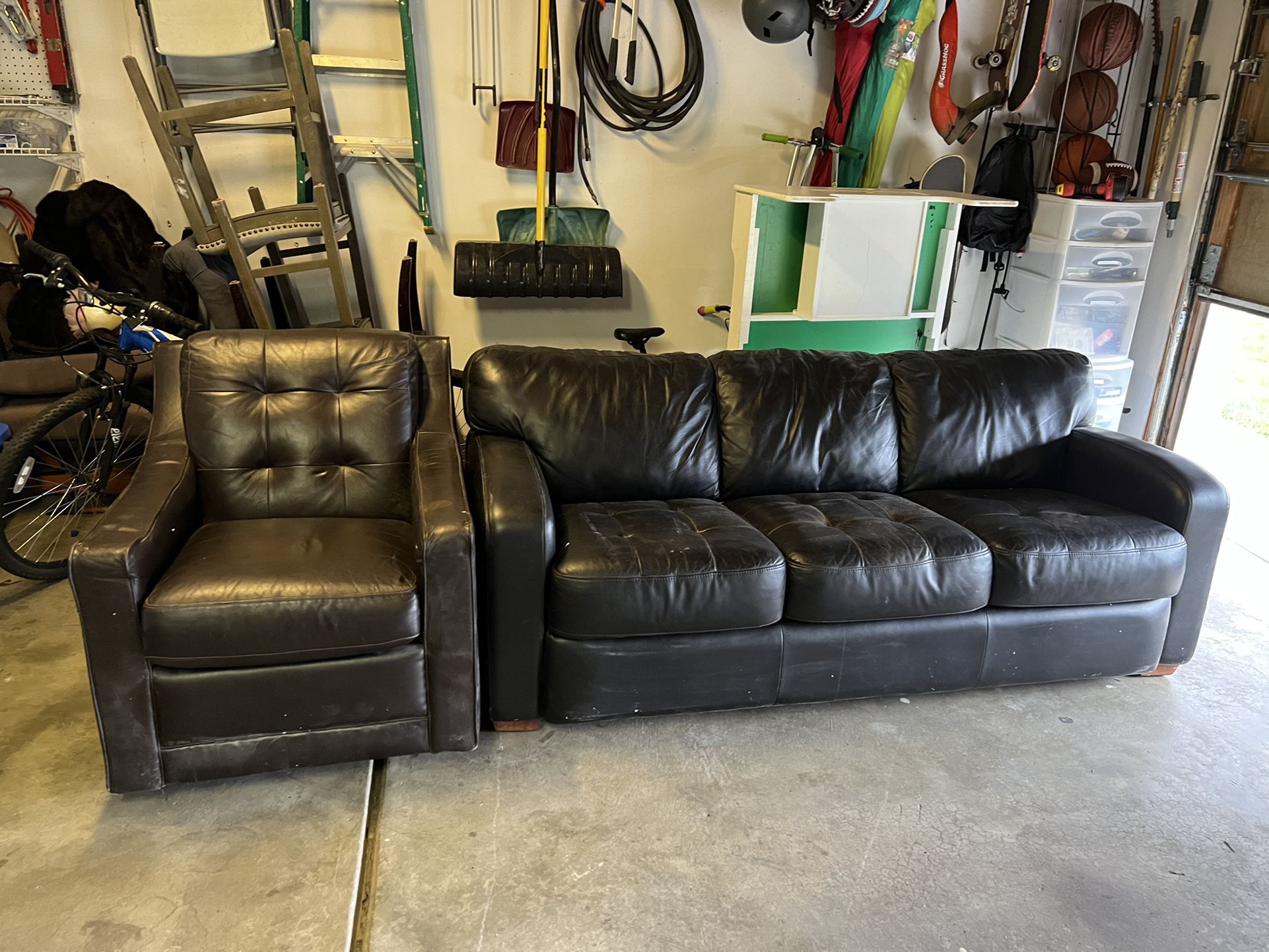 Leather Couch And Chair 
