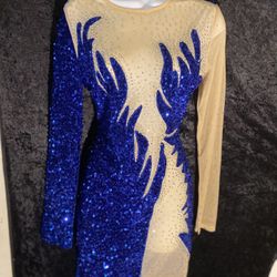 Blue Sequence Dress 25$