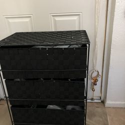 3 Drawer Woven Storage Cart On Wheels
